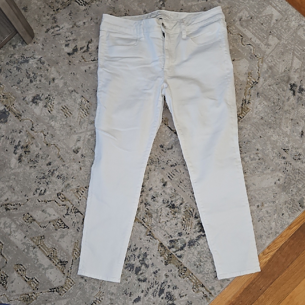 American Eagle Outfitters Women's Cream Skinny Jeans